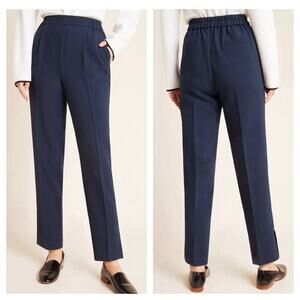 Anthropologie Marin Navy Copley Tapered Pull On Trouser Pants Size Small Preppy